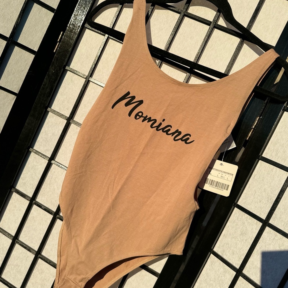 Momiana Graphic Tank Bodysuit in Dusty Rose